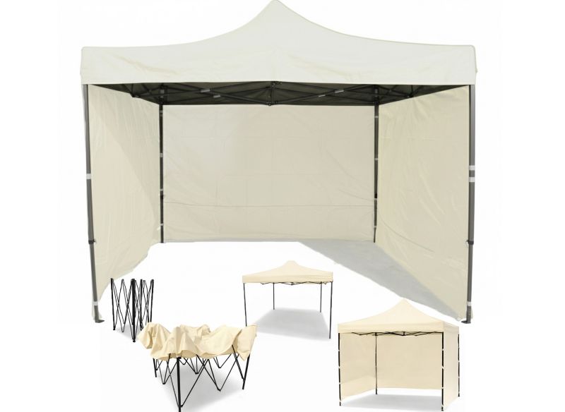 Namiot Handlowy 2x2 Mocne Namioty 23 kg Pawilon ekspresowy ogrodowy targowy składany automatyczny imprezowy Kremowy 1 szt.