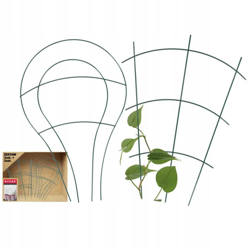 Podpora Do Roślin KADAX Drabinka Doniczkowa Kwiatów Palik Stalowy Zielona 6szt