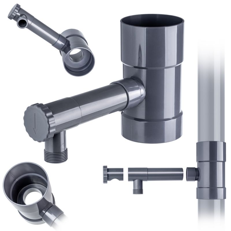 Łapacz Deszczówki KADAX Zbieracz Wody Deszczowej Z Rynny Zaworem Chwytacz 90mm 1szt.