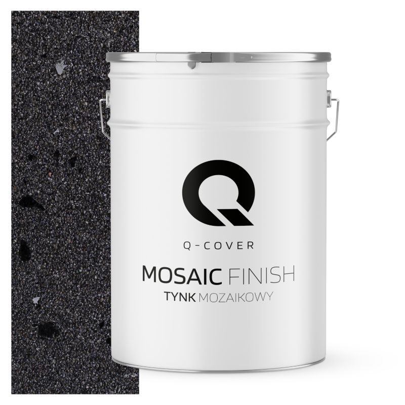 Tynk Mozaikowy Q-Cover Czarny z czarną miką M15 25KG