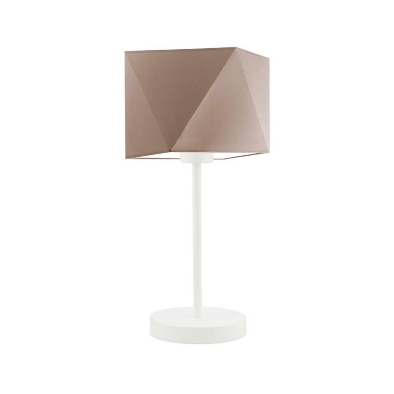Lampka Nocna Volta Light Factory Burne Abażur Cappuccino/Biały Diament 1xE27 1szt.