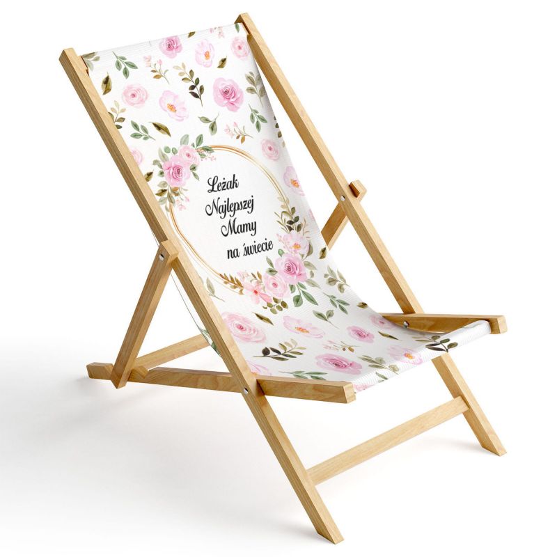 Leżak ogrodowy Ferocity drewniany składany Leżak najlepszej mamy 1 szt.