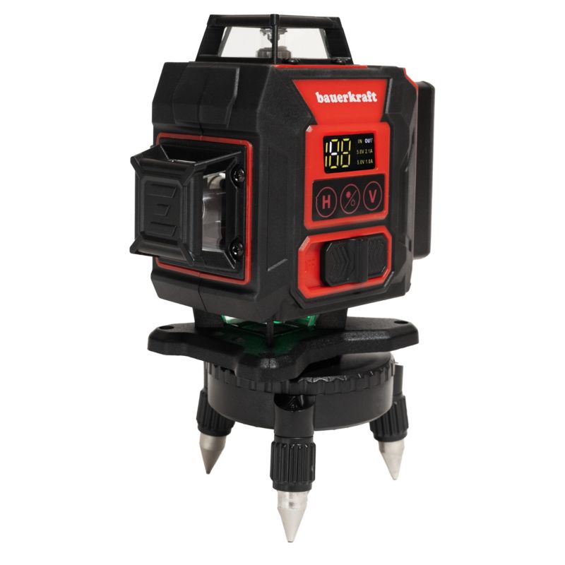 Poziomica laserowa Bauerkraft zielony laser krzyżowy 1szt.