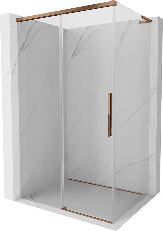 Kabina prysznicowa Mexen Rox L różowe złoto transparent prostokątna 100x85 cm 1 szt.