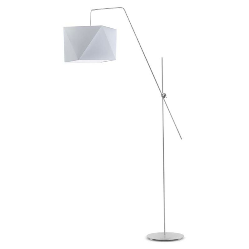 Lampa stojąca Volta Light Factory podłogowa przegubowa regulowana z abażurem jasny szary diament MODERN 1szt.