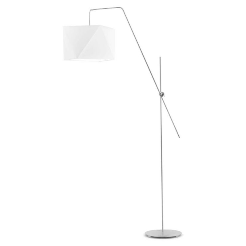 Lampa stojąca Volta Light Factory podłogowa przegubowa regulowana z abażurem srebrny/biały diament MODERN 1szt.