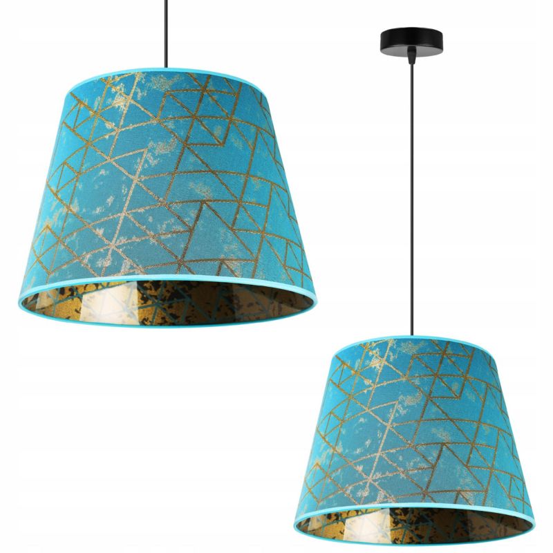 Lampa sufitowa wisząca Light Home LH Werona 1x E27 60W abażur stożek niebieski 1szt.