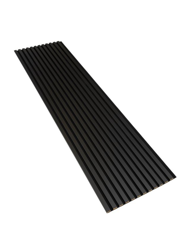 Lamele na Czarnej Płycie Ścienne SunWood 275x55cm Panel Dekoracyjny Czarne 1 szt.