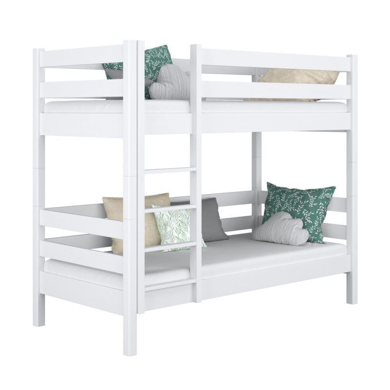 Drewniane łóżko N-WOOD piętrowe N01 biały 80x180 1szt.