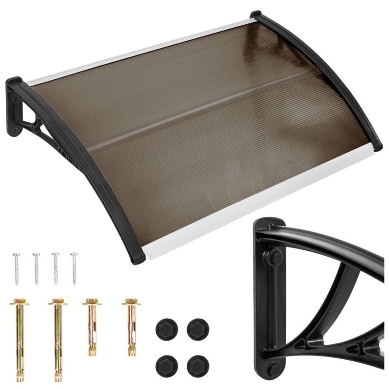 Daszek Nad Drzwi Z Poliwęglanu Łukowy Brązowy 120 X 80 Cm 1 Szt.