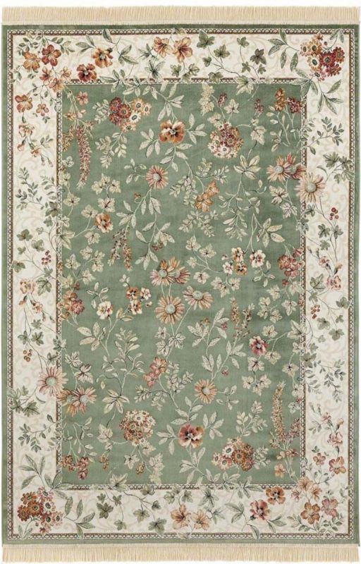 Dywan Nouristan tradycyjny 195x300cm do salonu,klasyczny zielony wzór w kwiaty 1 szt.