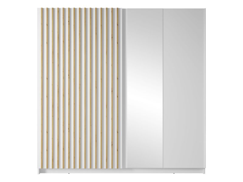 Szafa przesuwna z lustrem MIRJAN 24 Negler biały + dąb artisan 1 szt.