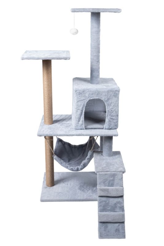 Drapak dla kota Bauerkraft legowisko wieża domek schodki 4 poziomy szary 1 szt