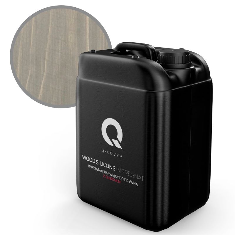 Impregnat Barwiący do Drewna z Silikonem 2w1 Q-Cover Szarość ciemna RAL7046 10L