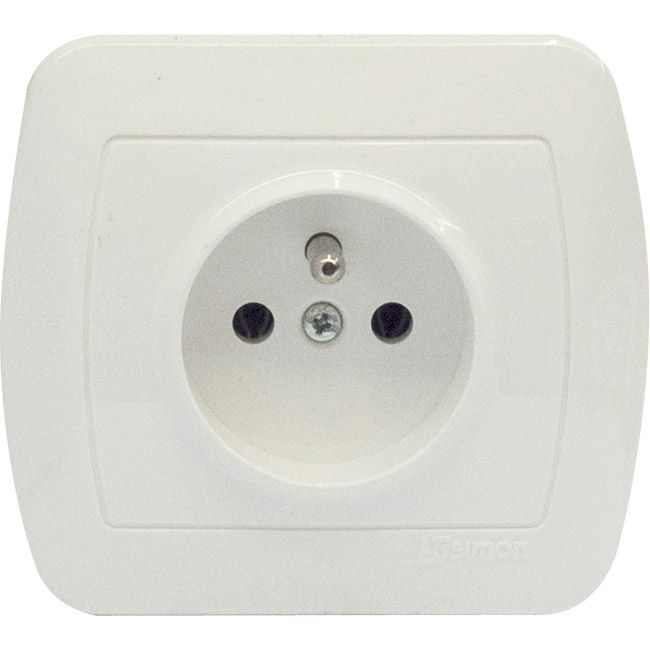 Gniazdo pojedyncze Kontakt-Simon Akord z uziemnieniem białe