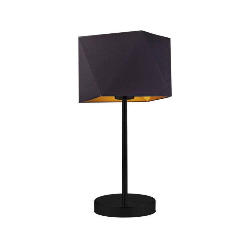 Lampka Nocna Volta Light Factory Burne Abażur Czarny ze złotem Diament 1xE27 1szt.