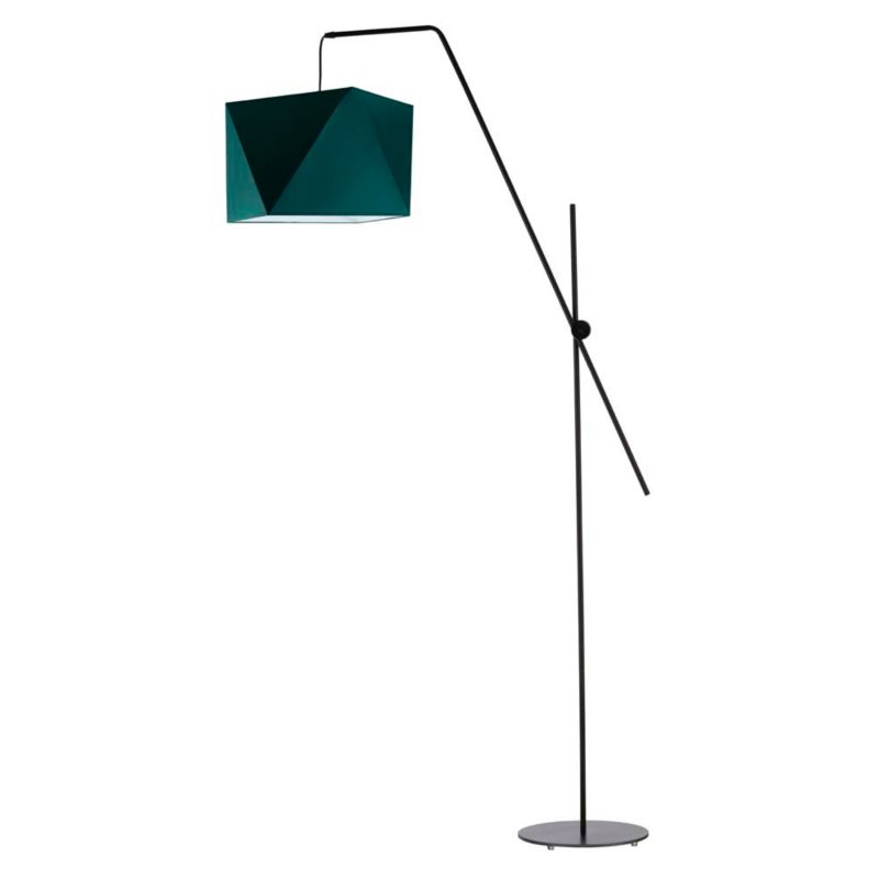 Lampa stojąca Volta Light Factory podłogowa przegubowa regulowana z abażurem butelkowa zieleń diament MODERN 1szt.