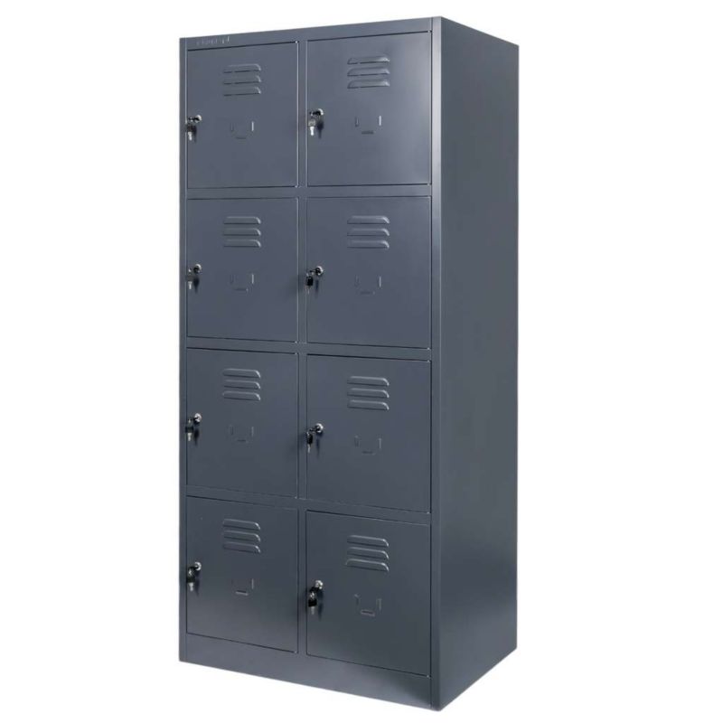 Szafa skrytkowa BHP Mega-M J-80/8 8-drzwiowa grafitowa 80x50x180 cm skręcana 1szt.