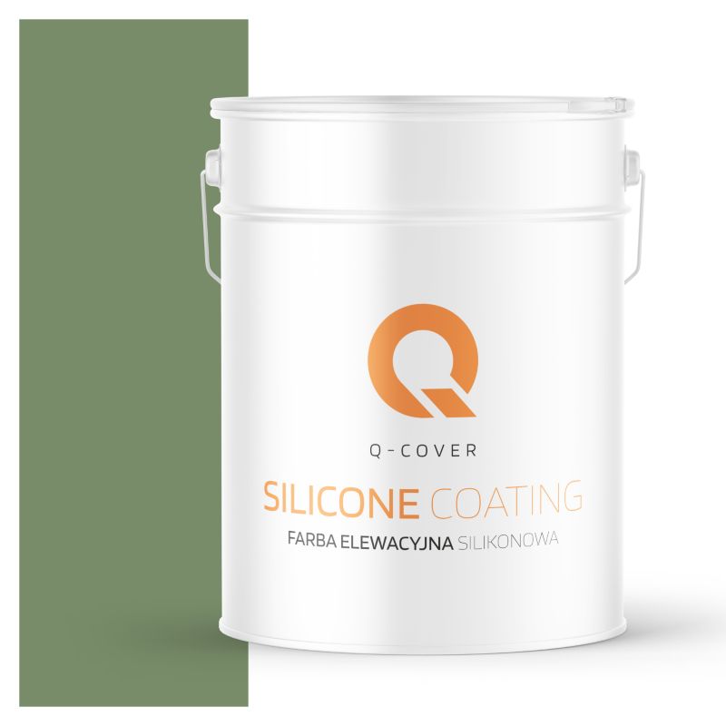 Farba Elewacyjna Silikonowa Fasadowa Q-Cover Zielony ciemny F476 10L
