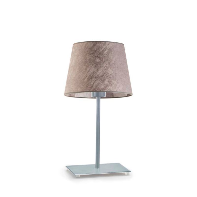 Lampka Nocna Volta Light Factory Moto Abażur Srebrny/Beton Stożek 1xE27 1szt.