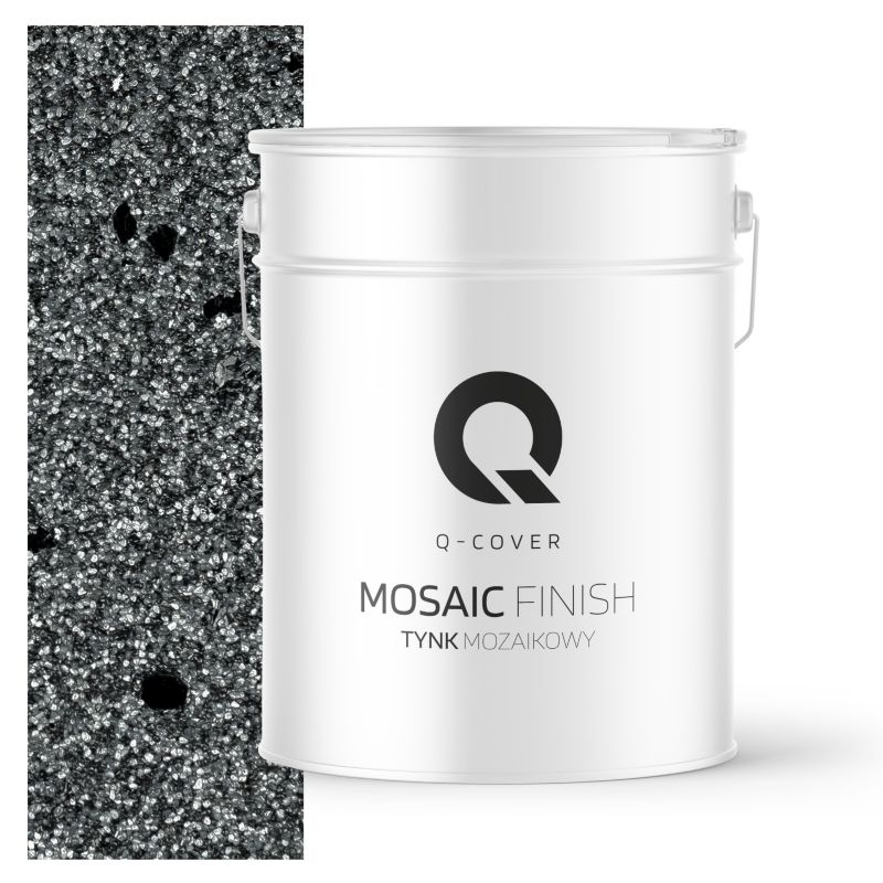 Tynk Mozaikowy Q-Cover Szary ciemny z czarną miką M44 12.5 kg
