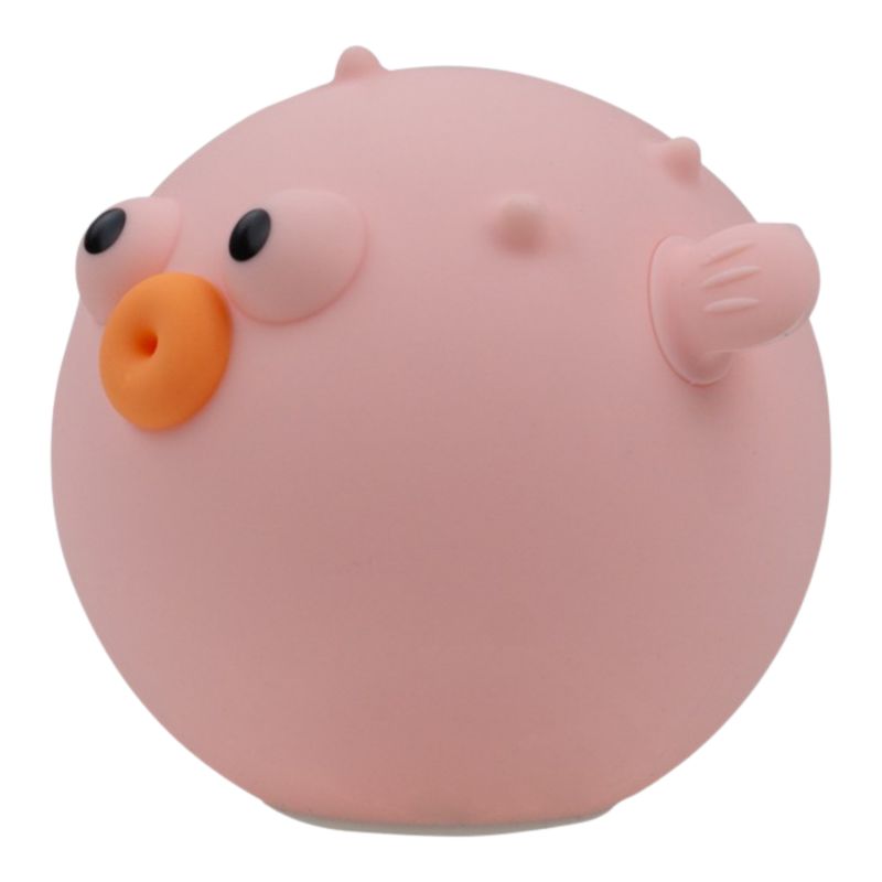 Lampka nocna LED RGB Rybka Rozdymka Marys różowa dla dzieci ciepła barwa 3000K 1.36W bezprzewodowa USB-C 100x59x89 mm