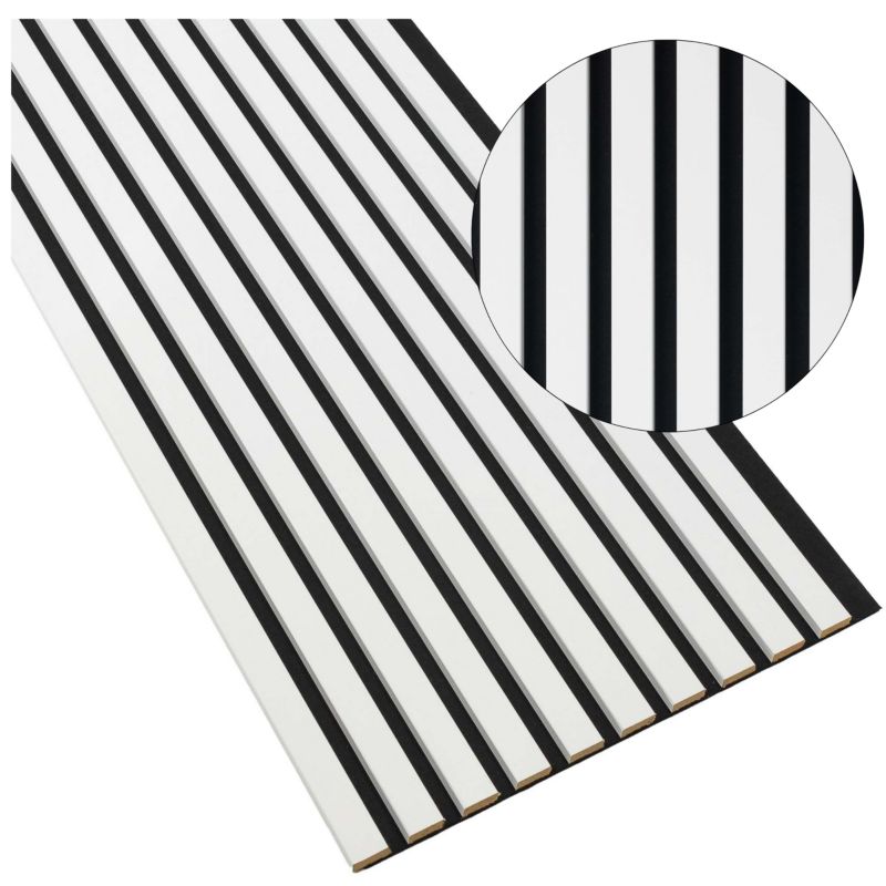 Lamele Ścienne na Płycie SunWood Panele Dekoracyjne Białe 275x46cm 1 szt.