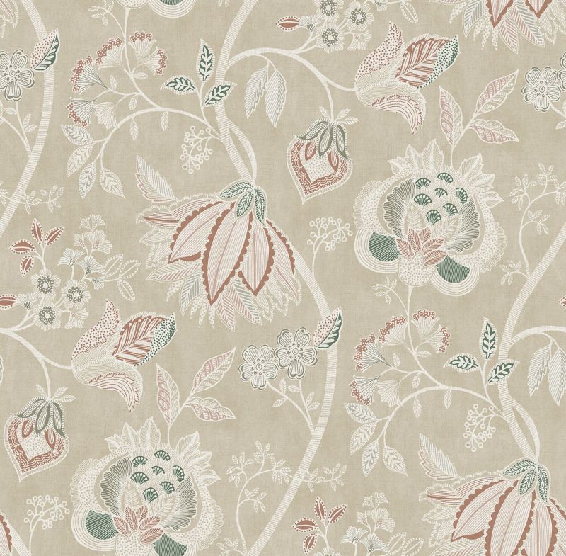 Tapeta Sanders & Sanders kwiaty beżowym 53 cm x 10 m - 1 rol.