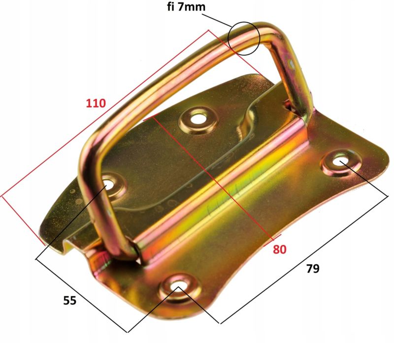 Uchwyt FEINZ Do Skrzyni Mebli Skrzyniowy Złoty 110X80Mm 1 szt.