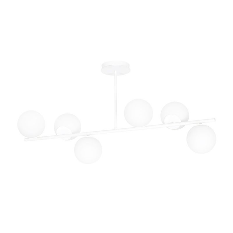 Żyrandol Emibig Bior biały podłużny 100 cm szklane kule 6xE14 x 10W 1 szt.