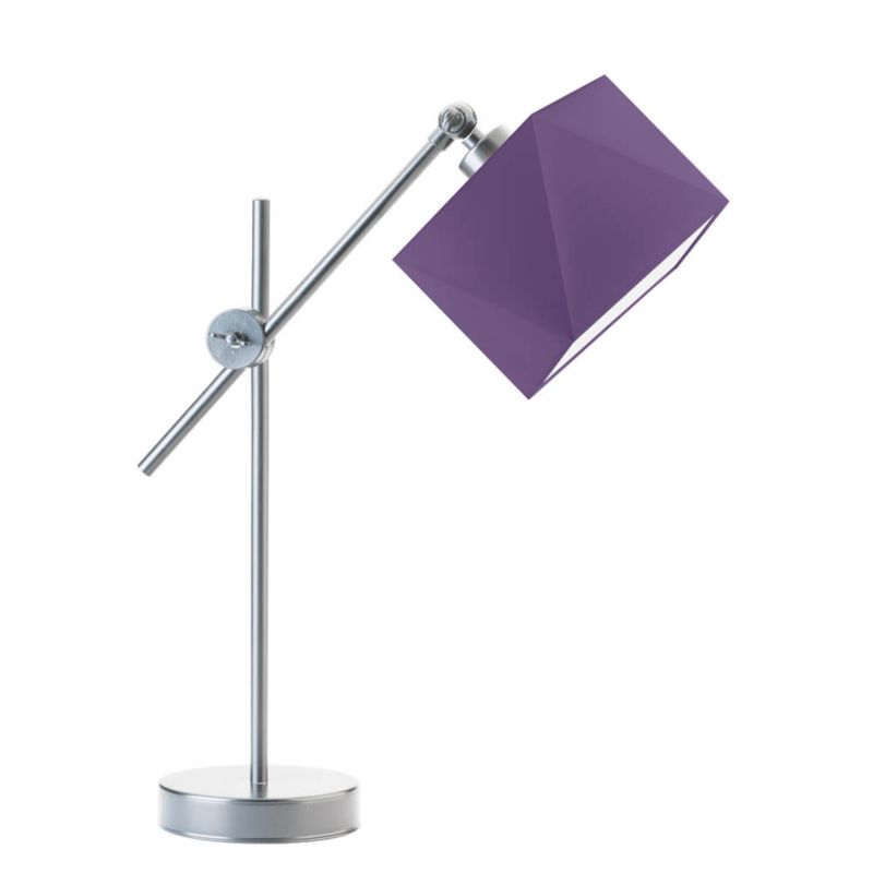 Lampka Nocna Volta Light Factory Modern Abażur Srebrny/Fioletowy Diament 1xE27 1szt.