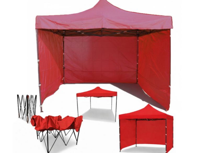 Namiot Handlowy 2x2 Mocne Namioty 23 kg Pawilon ekspresowy ogrodowy targowy składany automatyczny imprezowy Czerwony 1 szt.