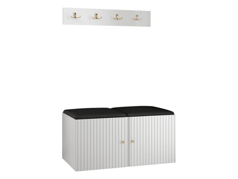 Zestaw MIRJAN 24 Orion Ryfel Slim VI biały + czarna ekoskóra 1 kpl.