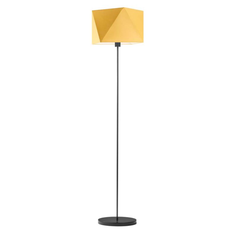 Lampa stojąca Volta Light Factory podłogowa z abażurem musztardowy diament BURNE 1szt.