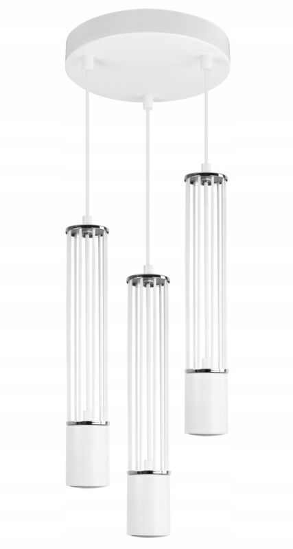 Lampa sufitowa wisząca Light Home LH Aria 3x GU10 okrągły 19,5cm biały/srebrny 1szt.