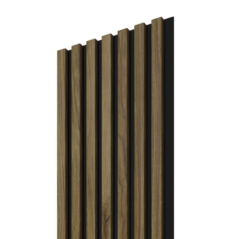 Lamele ścienne na czarnej płycie Stegu SOLID LINE 7S, dąb rustykalny 265x30 cm panel dekoracyjny 1 szt.