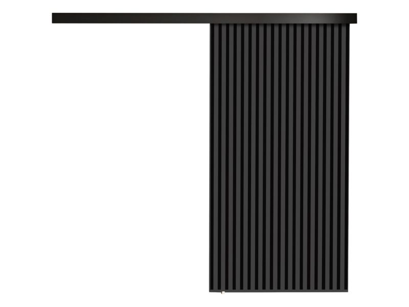 Drzwi przesuwne wewnętrzne MIRJAN 24 Belmo 100 + samodomykacz grafit antracyt / czarne lamele 1 kpl.