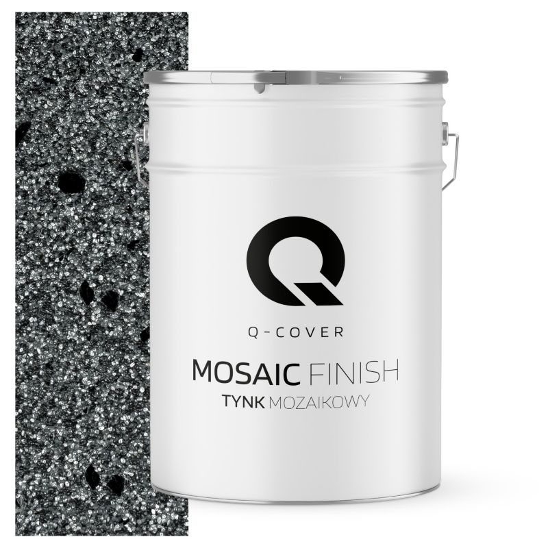 Tynk Mozaikowy Q-Cover Szary ciemny z czarną miką M44 25KG