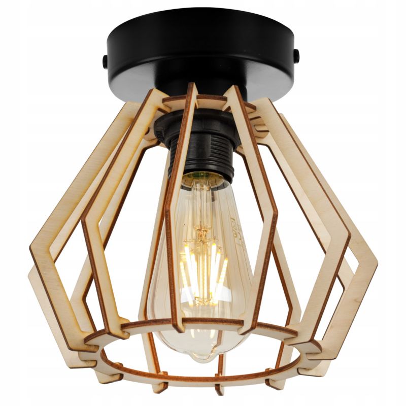 Lampa sufitowa kinkiet Light Home LH Timber 1x E27 60W diament czarny 1szt.