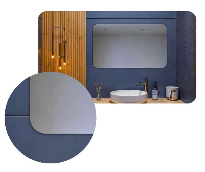 Lustro 60x50 cm Zaokrąglone Rogi Bez Oświetlenia Łazienkowe Bez Ramy 1 szt.