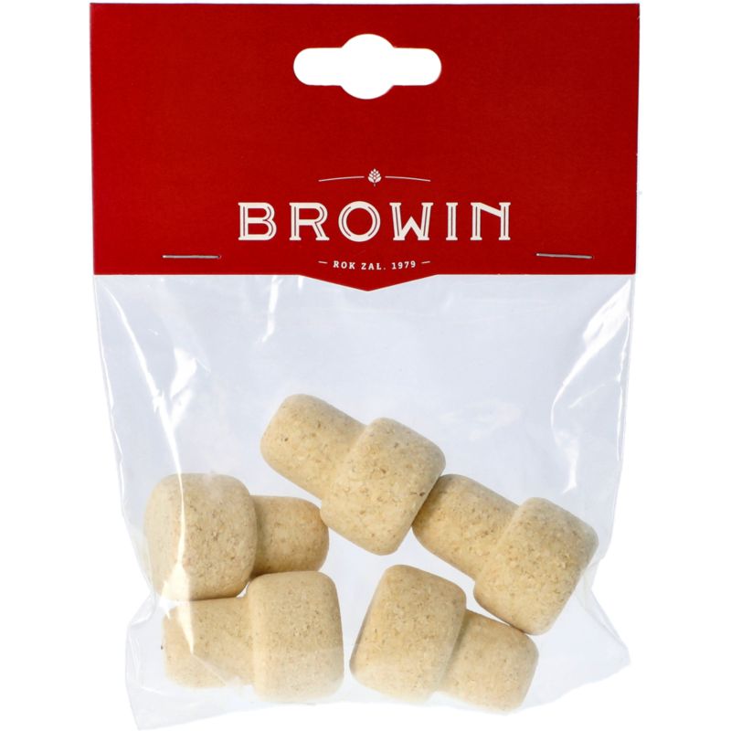 Korek naturalny fi 19 mm grzybek 5 szt.