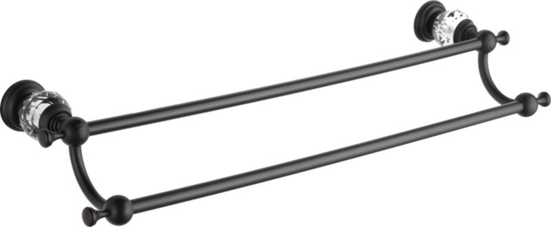 Podwójny wieszak na ręcznik Mexen Estela czarny 63x11 cm 2 szt.