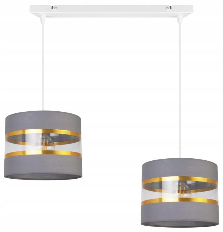 Lampa sufitowa wisząca Light Home LH Elegance Gold 2x E27 60W szary/biały 1szt.