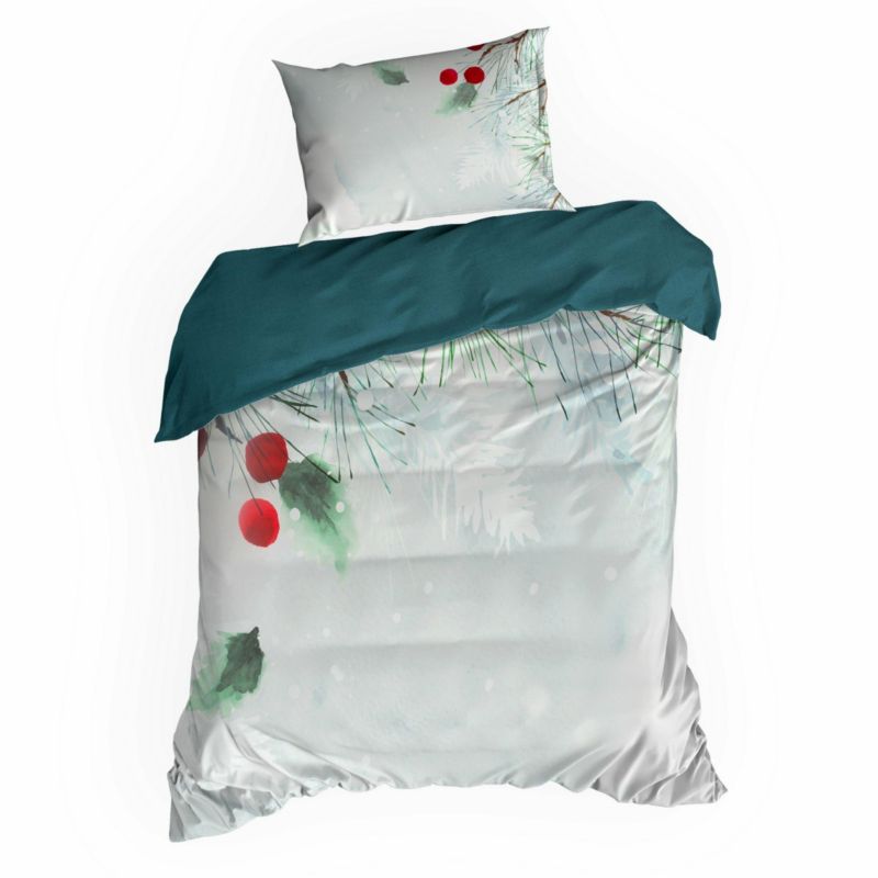 Pościel Robin Eurofirany 140 x 200 cm białe mikrówłókno wzór świąteczny 1 kpl.