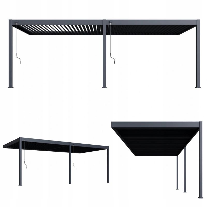 Pergola Aluminiowa Przyścienna DELUXE Wall 3,6x7,2 Zadaszenie Tarasu Gutroo 1 szt