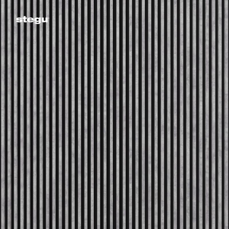 Lamele ścienne na czarnej płycie Stegu Linea Slim, szare 265x15 cm panele dekoracyjne 1 szt.