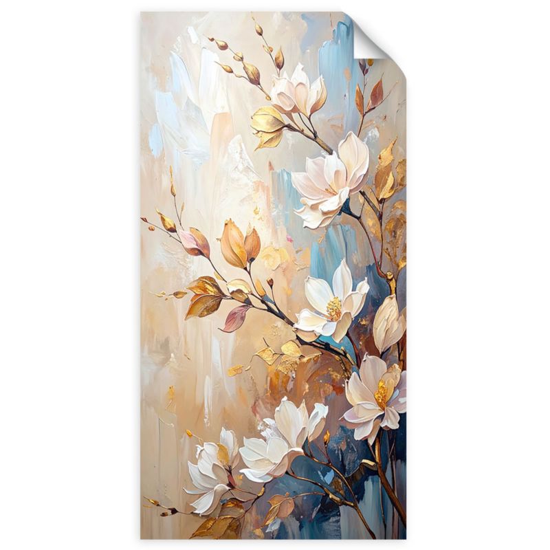 Naklejka samoprzylepna Feeby Kwiaty Gałązki Beżowy imitacja farby 40x80cm 1szt