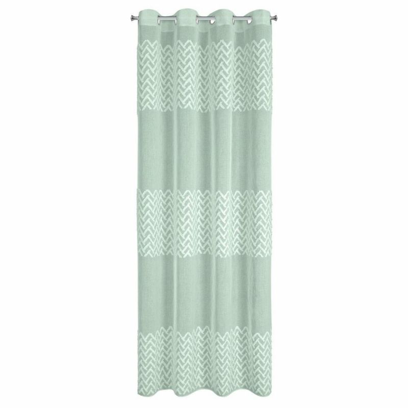 Firana ESTERI Eurofirany 140 x 250 cm etamina miętowa zdobiona puszystą aplikacją szt. 1
