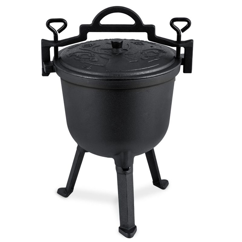 Kociołek żeliwny 8L Berdsen BD-482 garnek myśliwski na ognisko grill + przepisy 1szt.