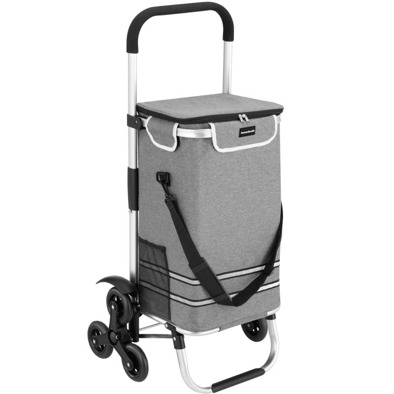 Wózek na zakupy Bauerkraft torba na potrójnych kółkach, składany 42l szary 1 szt.